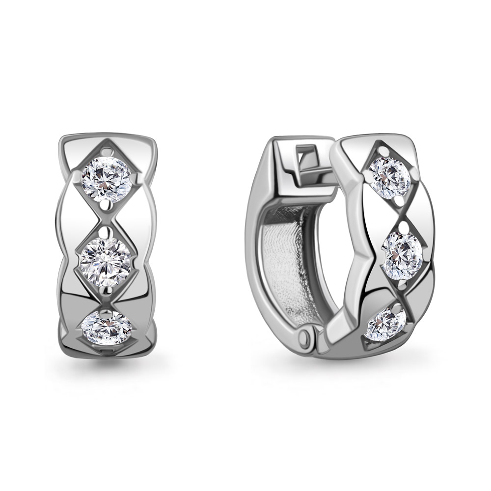 400476А Серьги из Серебра с фианитами