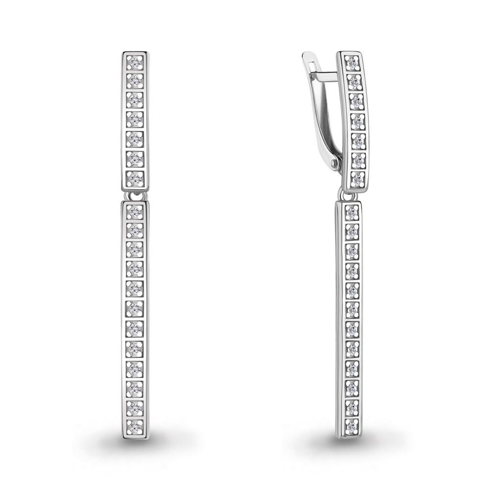 400477А Серьги из Серебра с фианитами