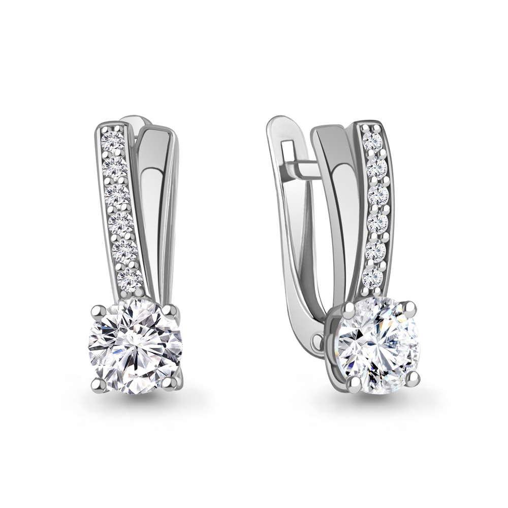 400479А Серьги из Серебра с фианитами