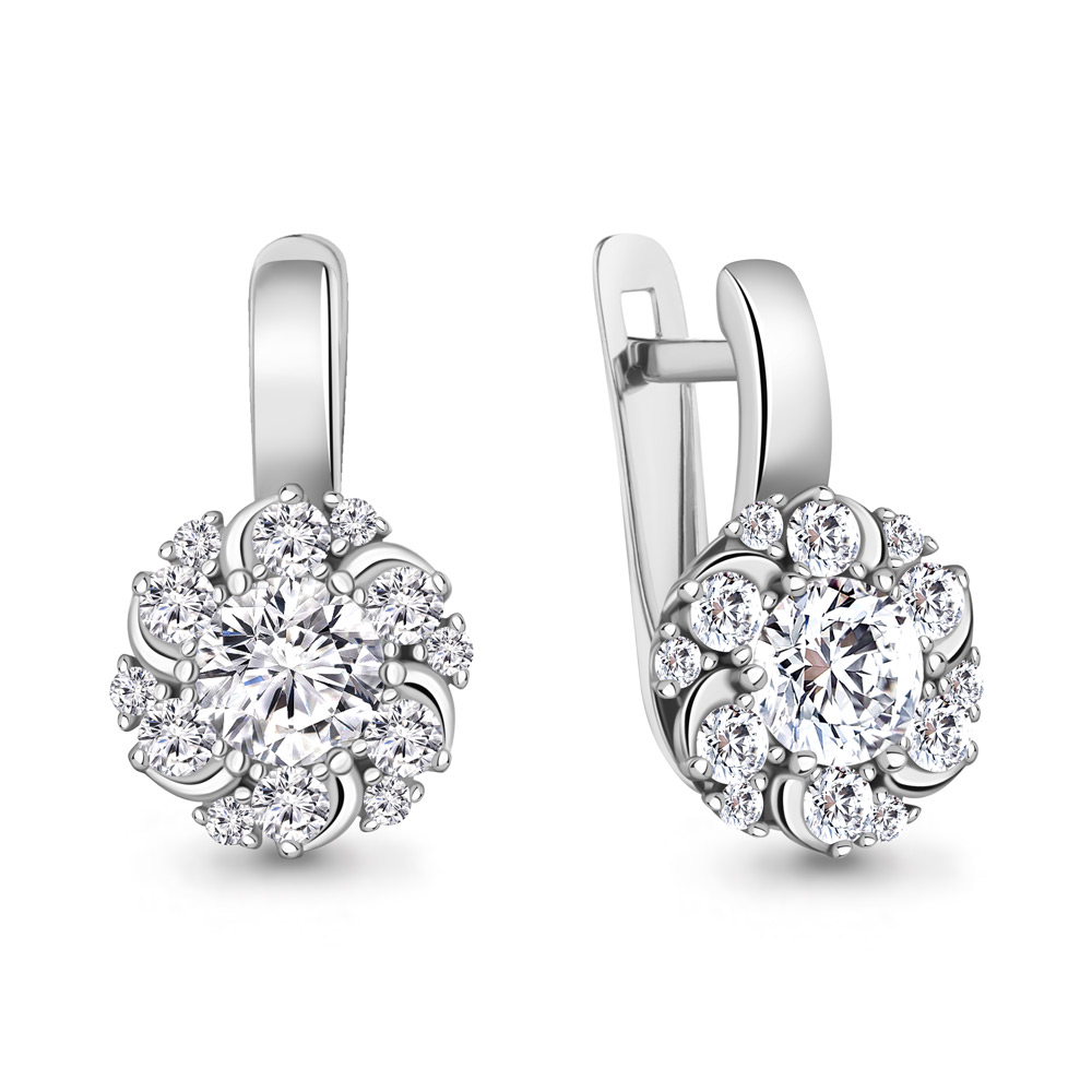 400484А Серьги из Серебра с фианитами