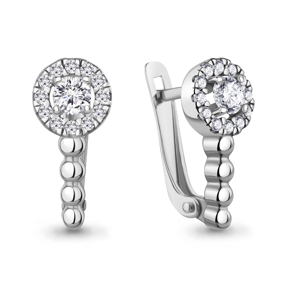 400505А Серьги из Серебра с фианитами