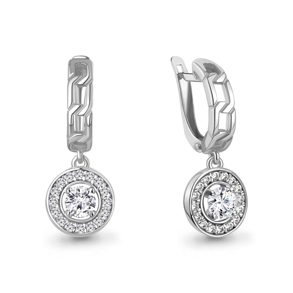 400517А Серьги из Серебра с фианитами