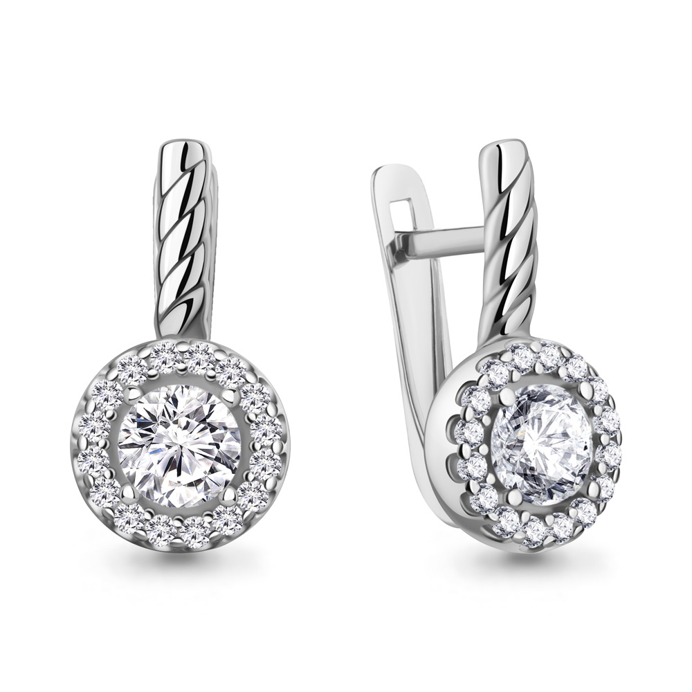 400519А Серьги из Серебра с фианитами