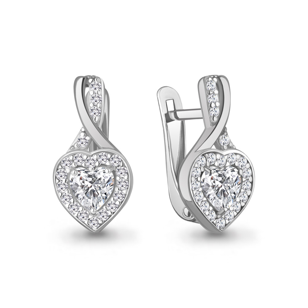 400520А Серьги из Серебра с фианитами