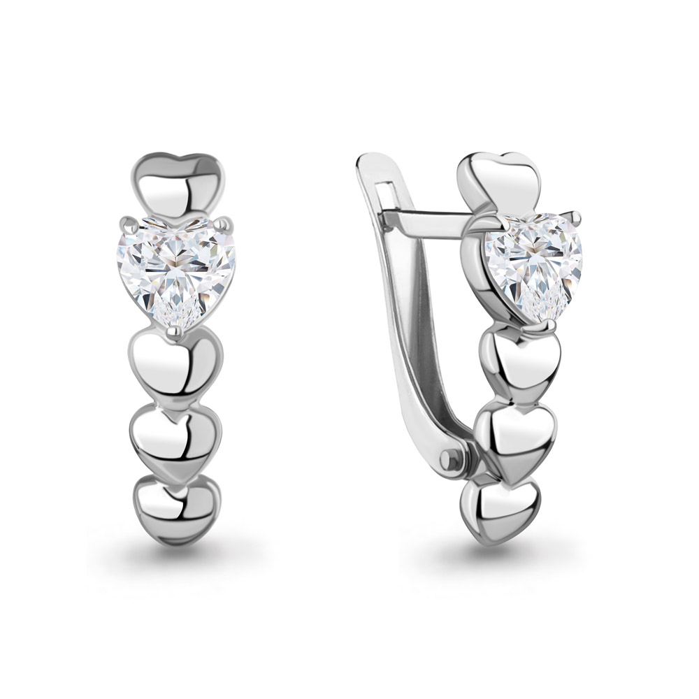 400521 Серьги из Серебра с фианитами