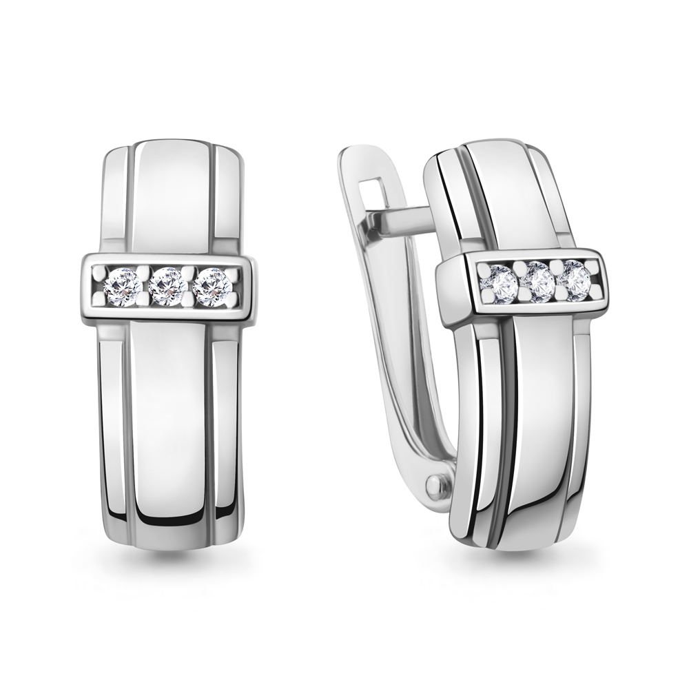 400525А Серьги из Серебра с фианитами