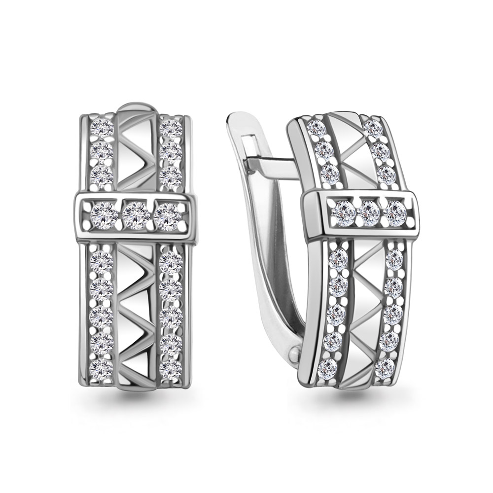 400526А Серьги из Серебра с фианитами