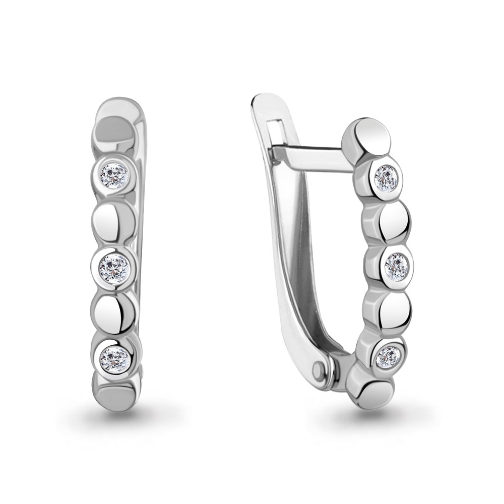 400527А Серьги из Серебра с фианитами