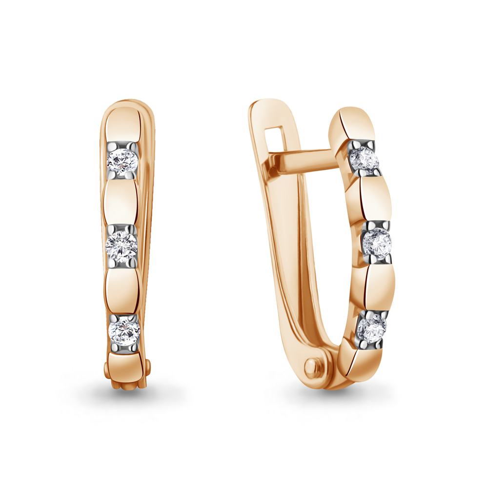 400528 Серьги из Золота с фианитами