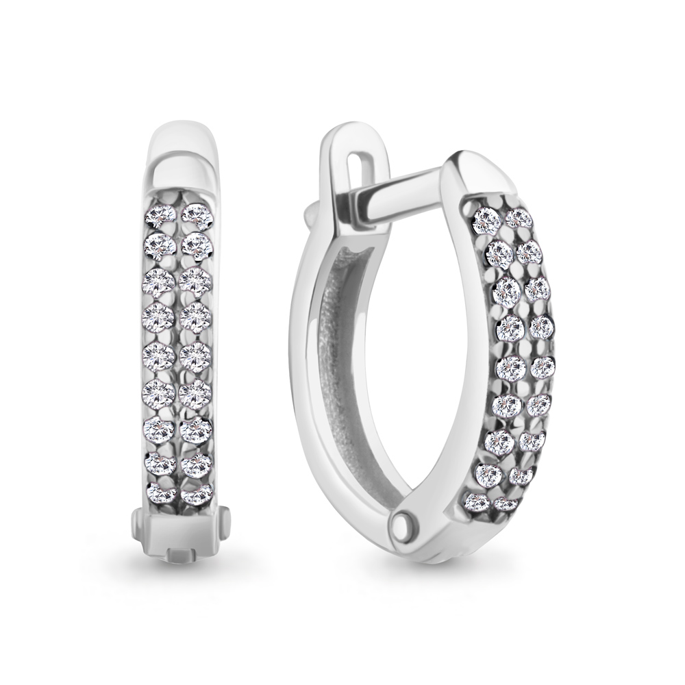 400530А Серьги из Серебра с фианитами