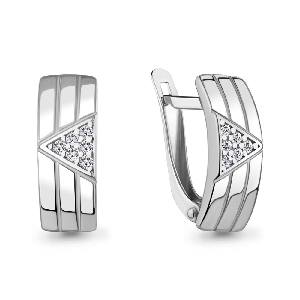 400532А Серьги из Серебра с фианитами