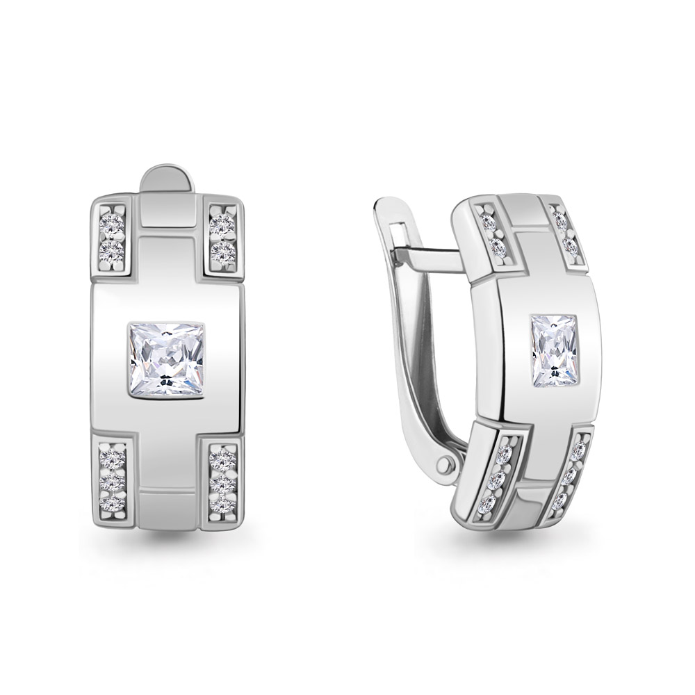400543А Серьги из Серебра с фианитами