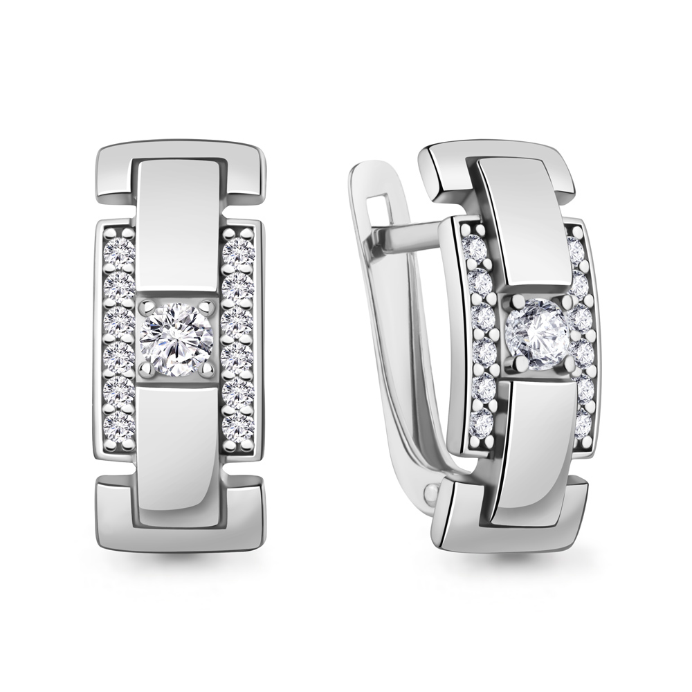 400547А Серьги из Серебра с фианитами