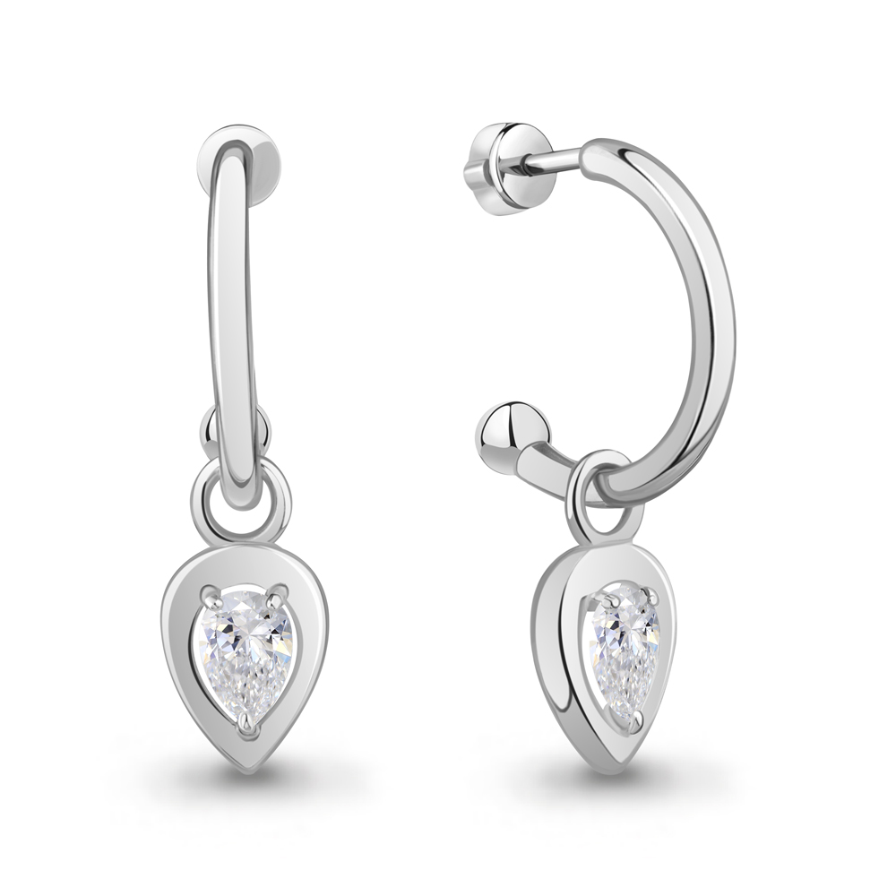 400553 Серьги из Серебра с фианитами