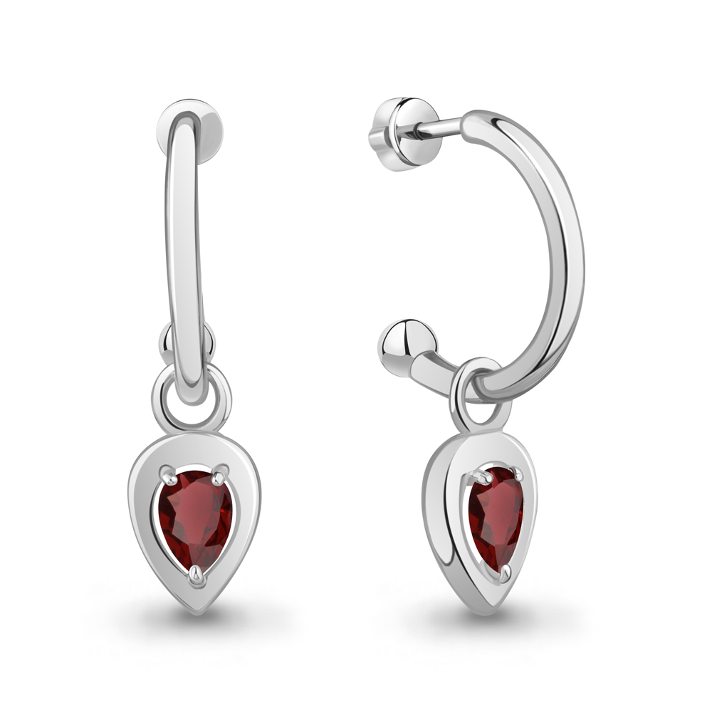 40055303 Серьги из Серебра с гранатами