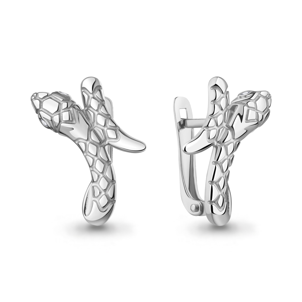 400556А Серьги из Серебра с фианитами