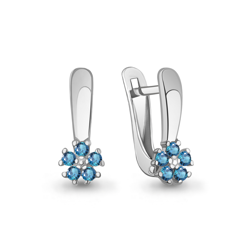 400558Б Серьги из Серебра с наносапфирами