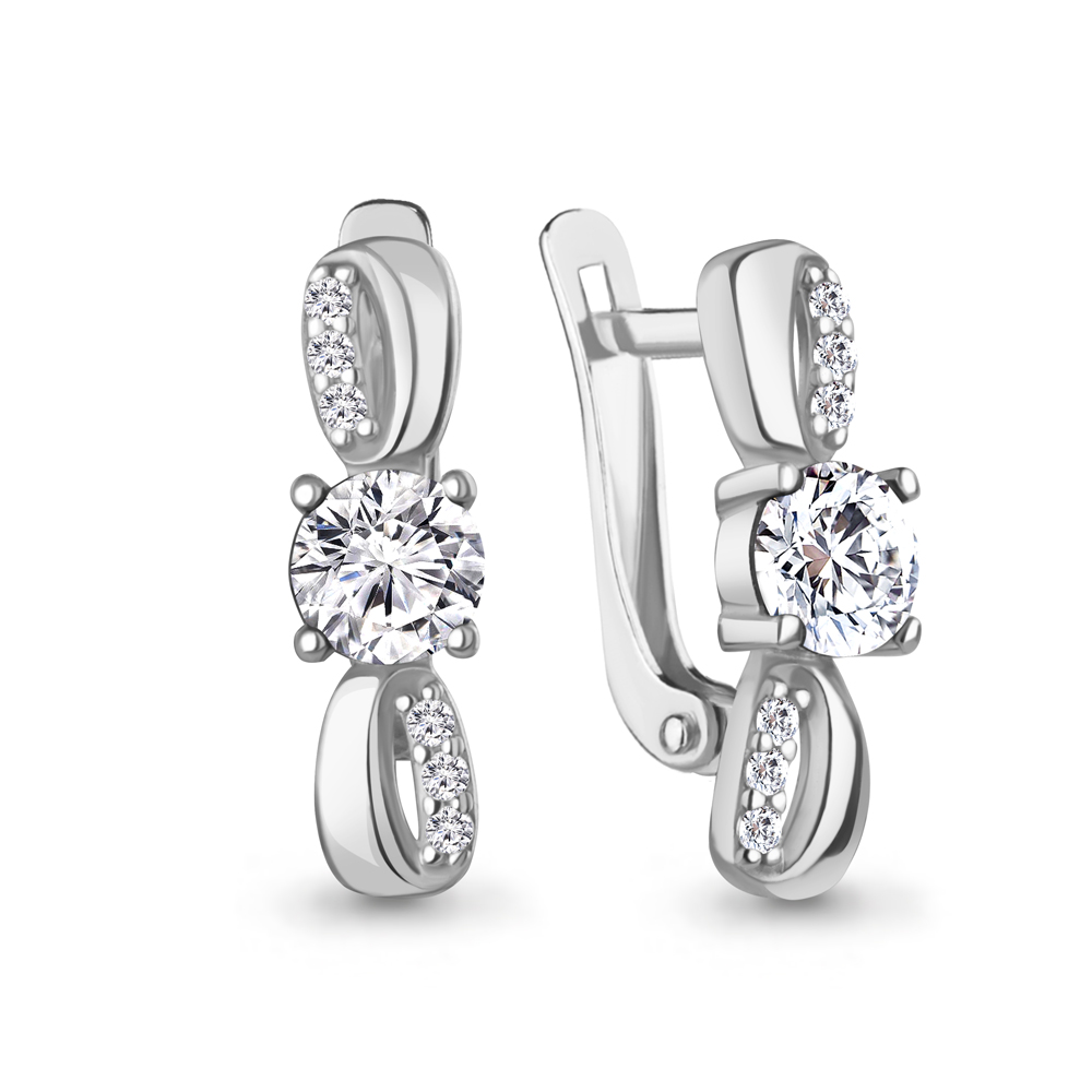 400560А Серьги из Серебра с фианитами