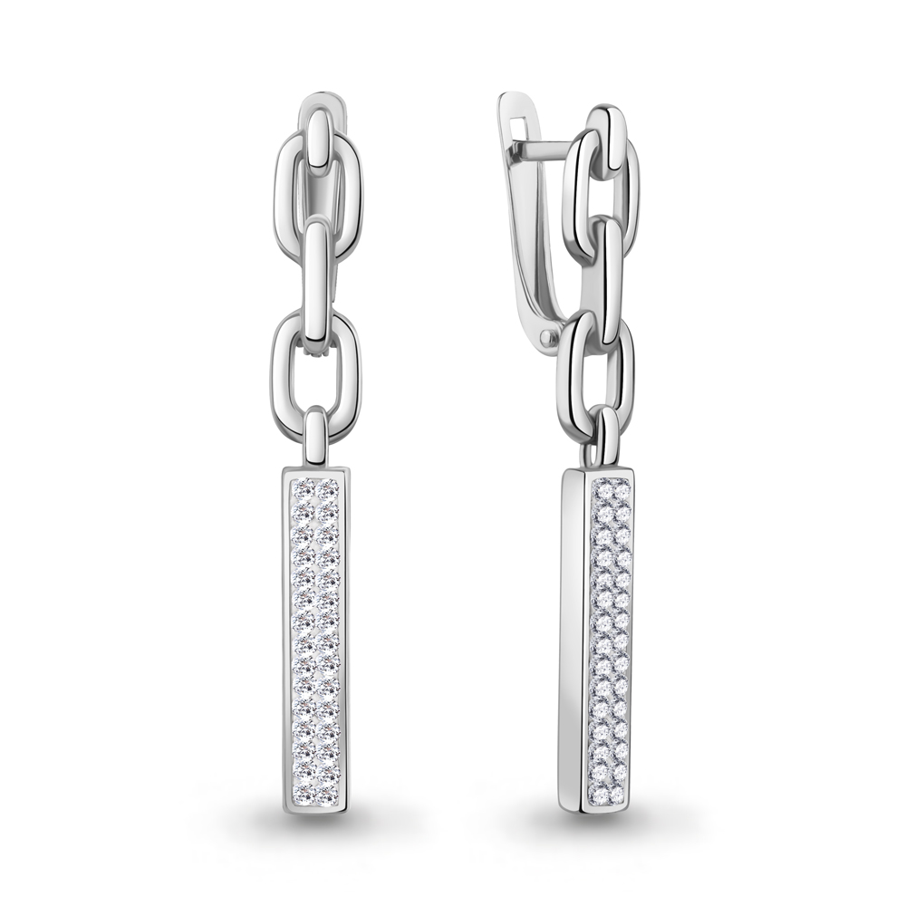 400563 Серьги из Серебра с стёклами