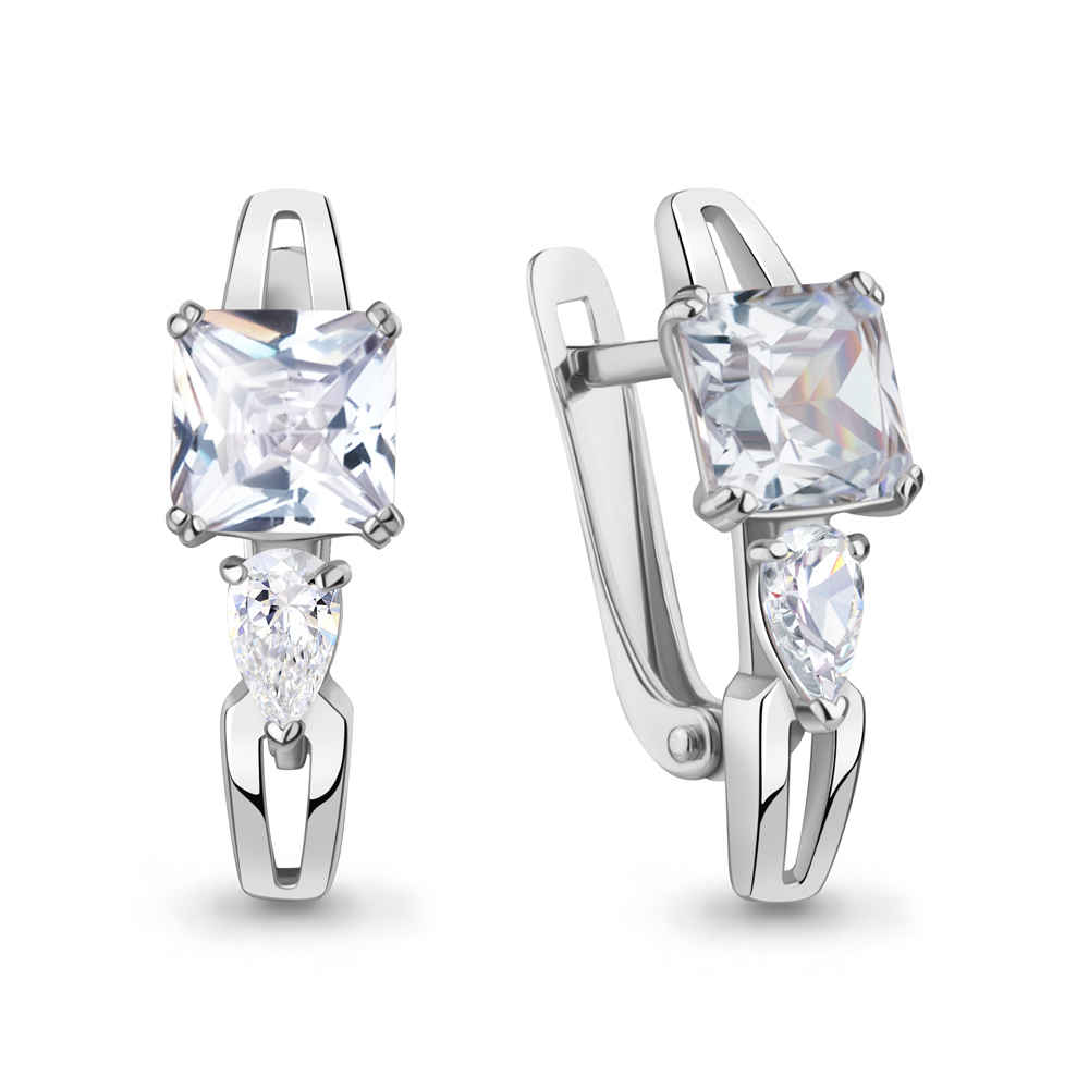 400565 Серьги из Серебра с фианитами