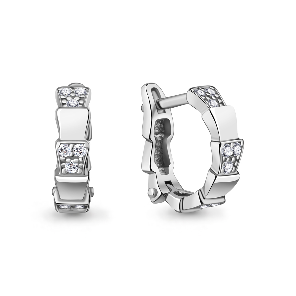 400580А Серьги из Серебра с фианитами