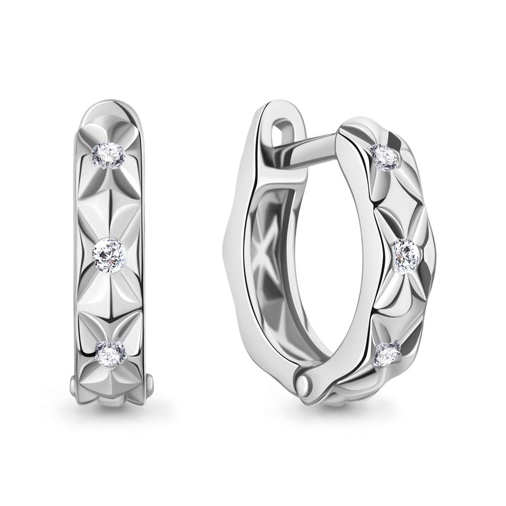 400581А Серьги из Серебра с фианитами