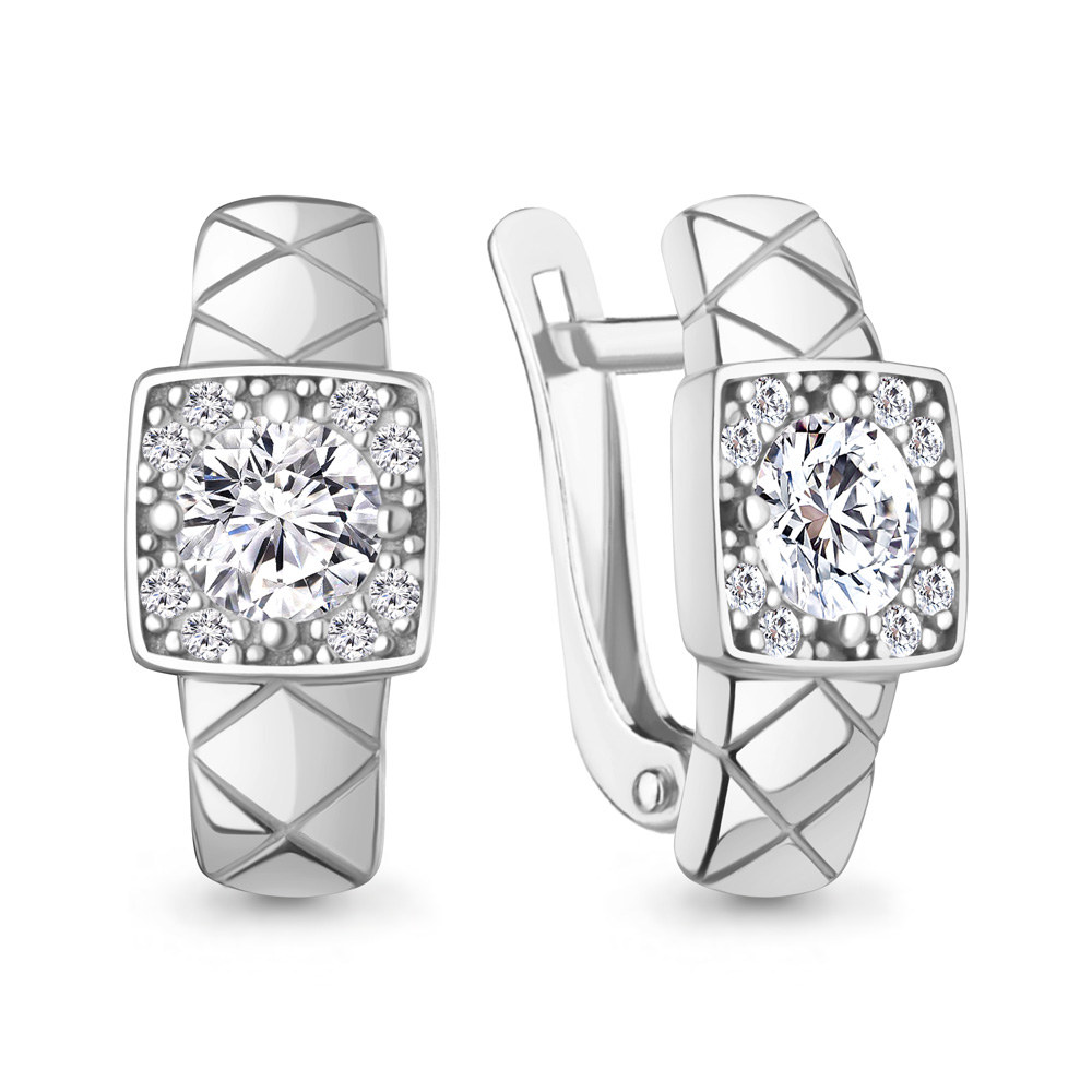 400586А Серьги из Серебра с фианитами