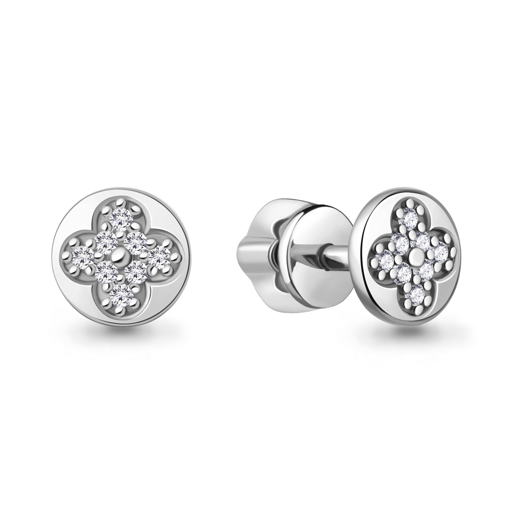 400591А Серьги из Серебра с фианитами