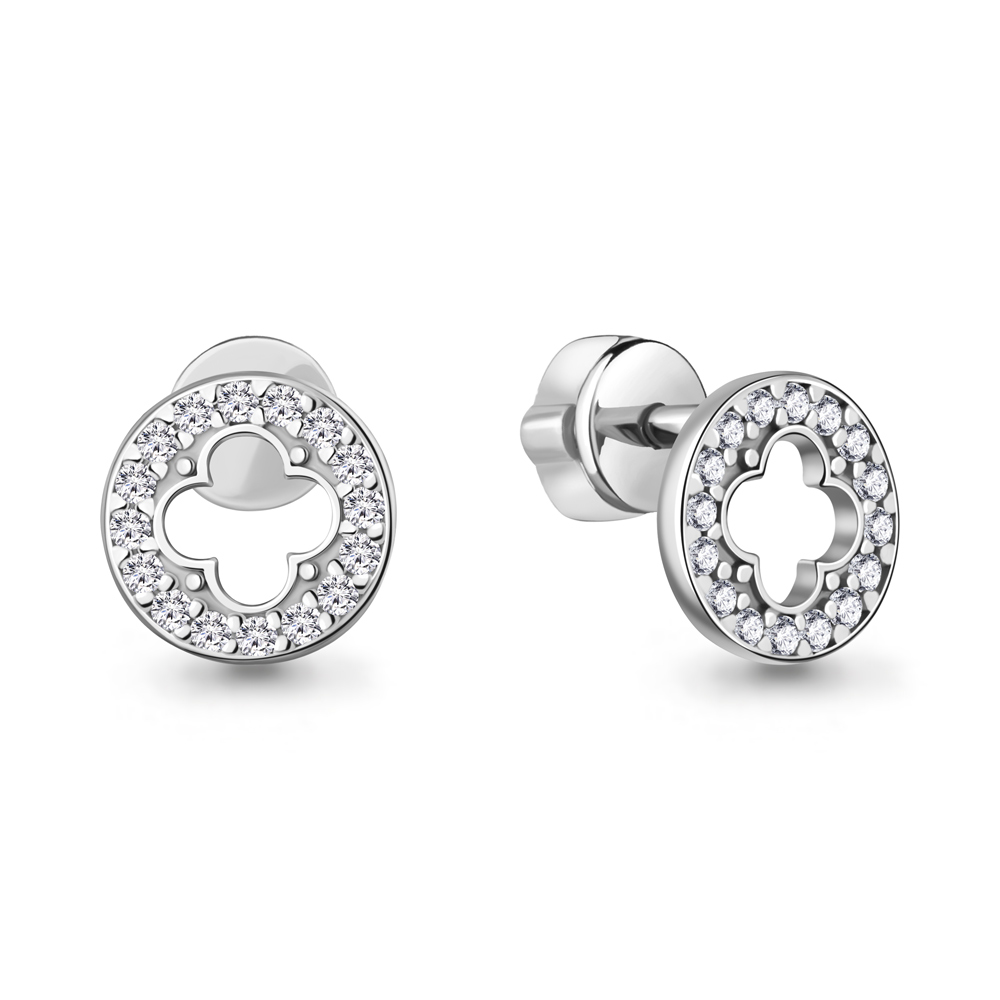 400593А Серьги из Серебра с фианитами