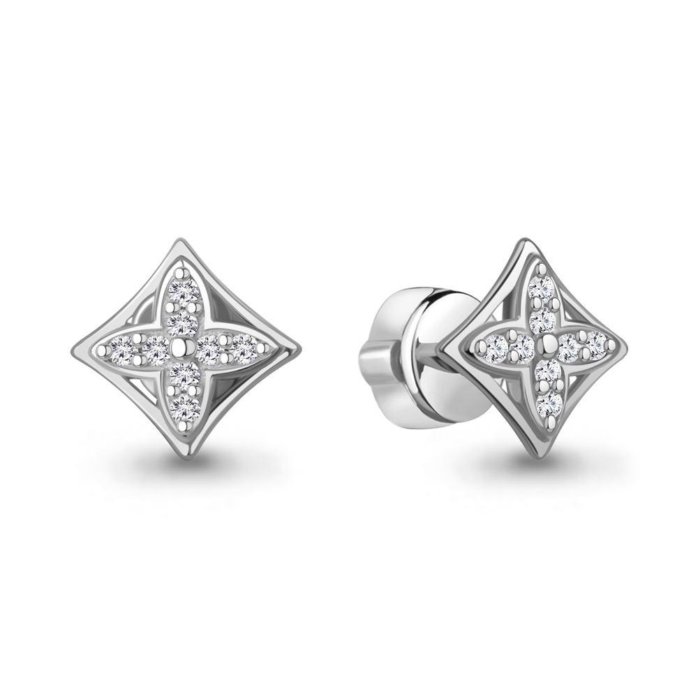 400598А Серьги из Серебра с фианитами
