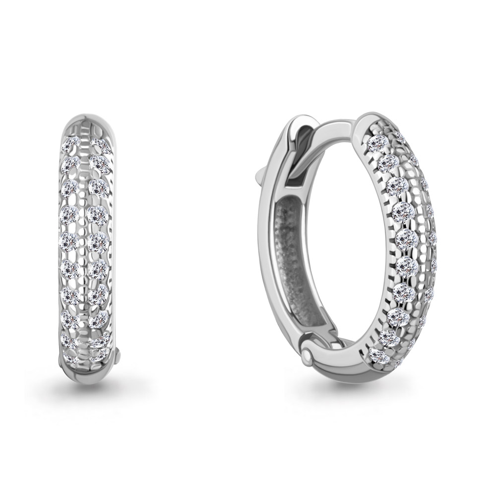 400602А Серьги из Серебра с фианитами