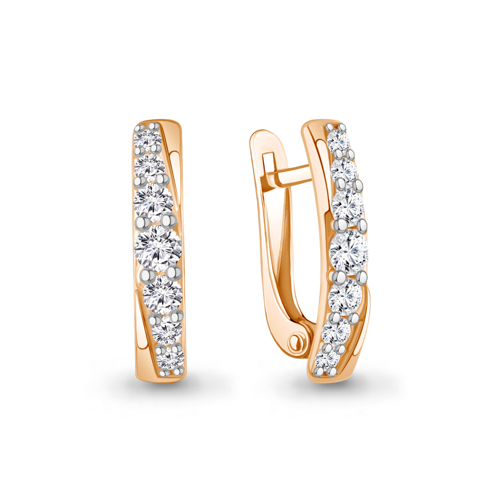 400612А Серьги из Золота с фианитами