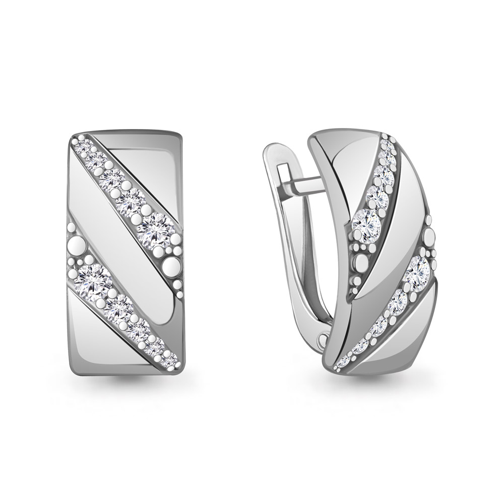 400614А Серьги из Серебра с фианитами