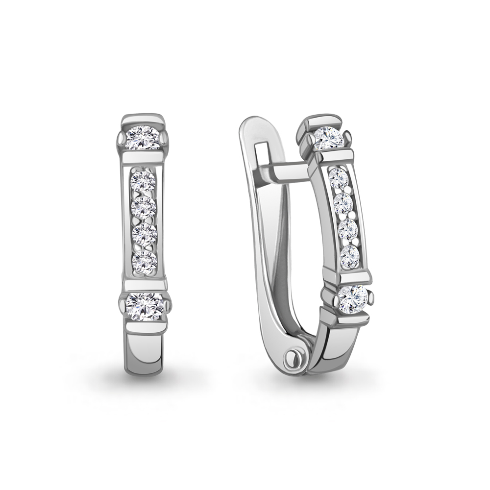 400630А Серьги из Серебра с фианитами