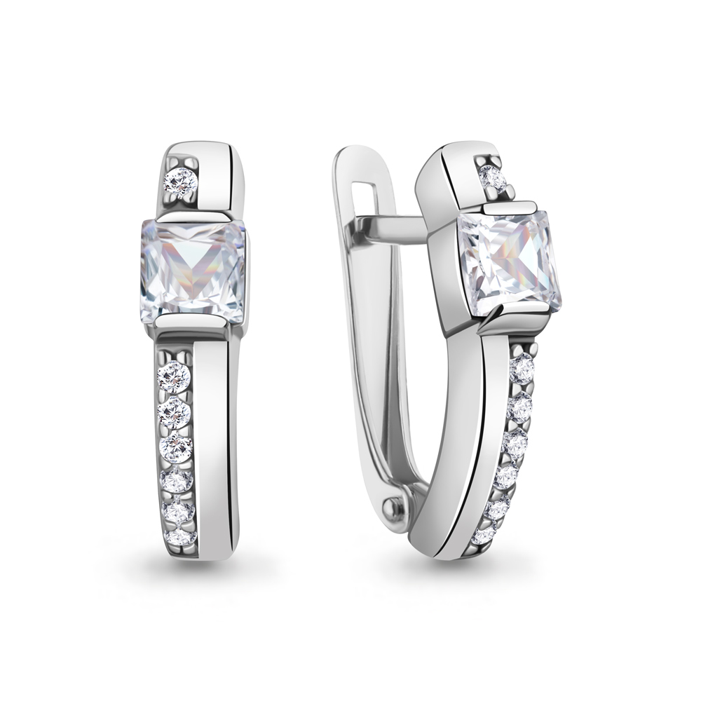 400631А Серьги из Серебра с фианитами