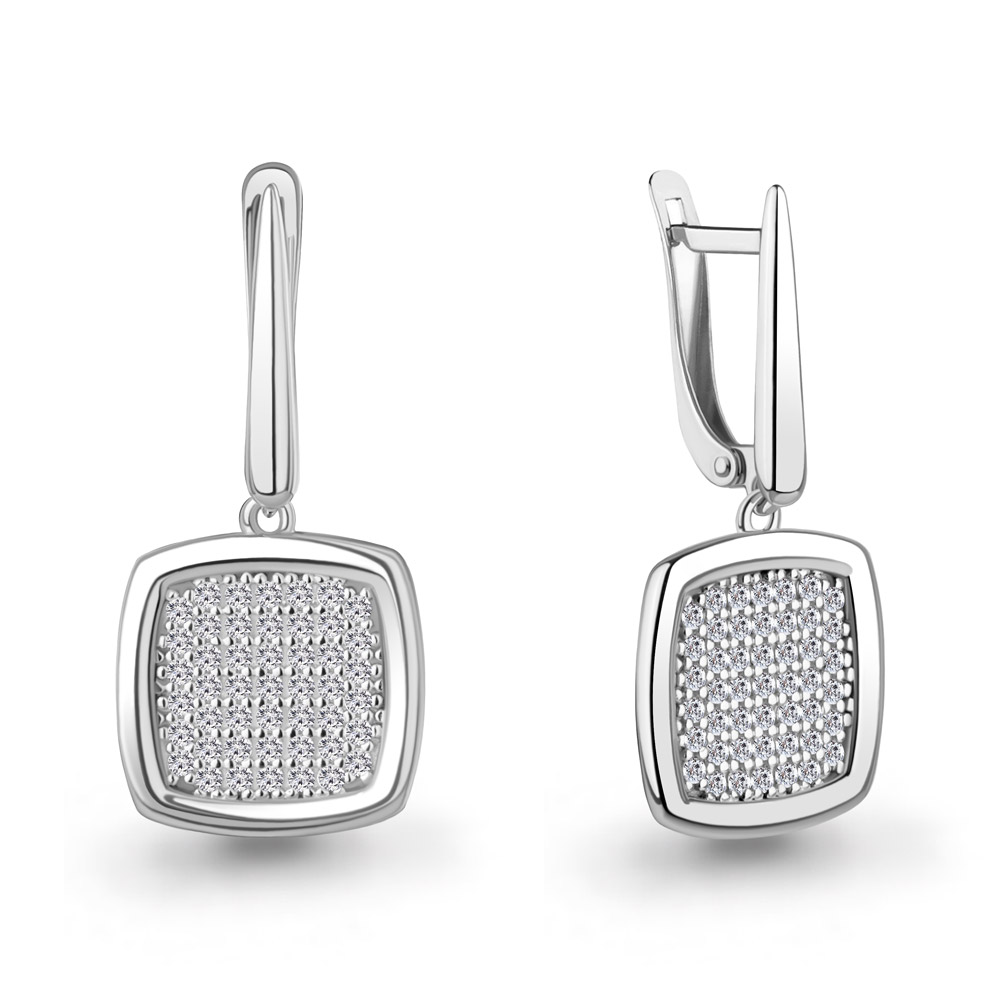 400641А Серьги из Серебра с фианитами