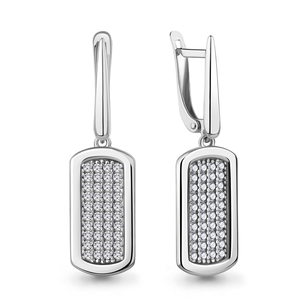 400644А Серьги из Серебра с фианитами