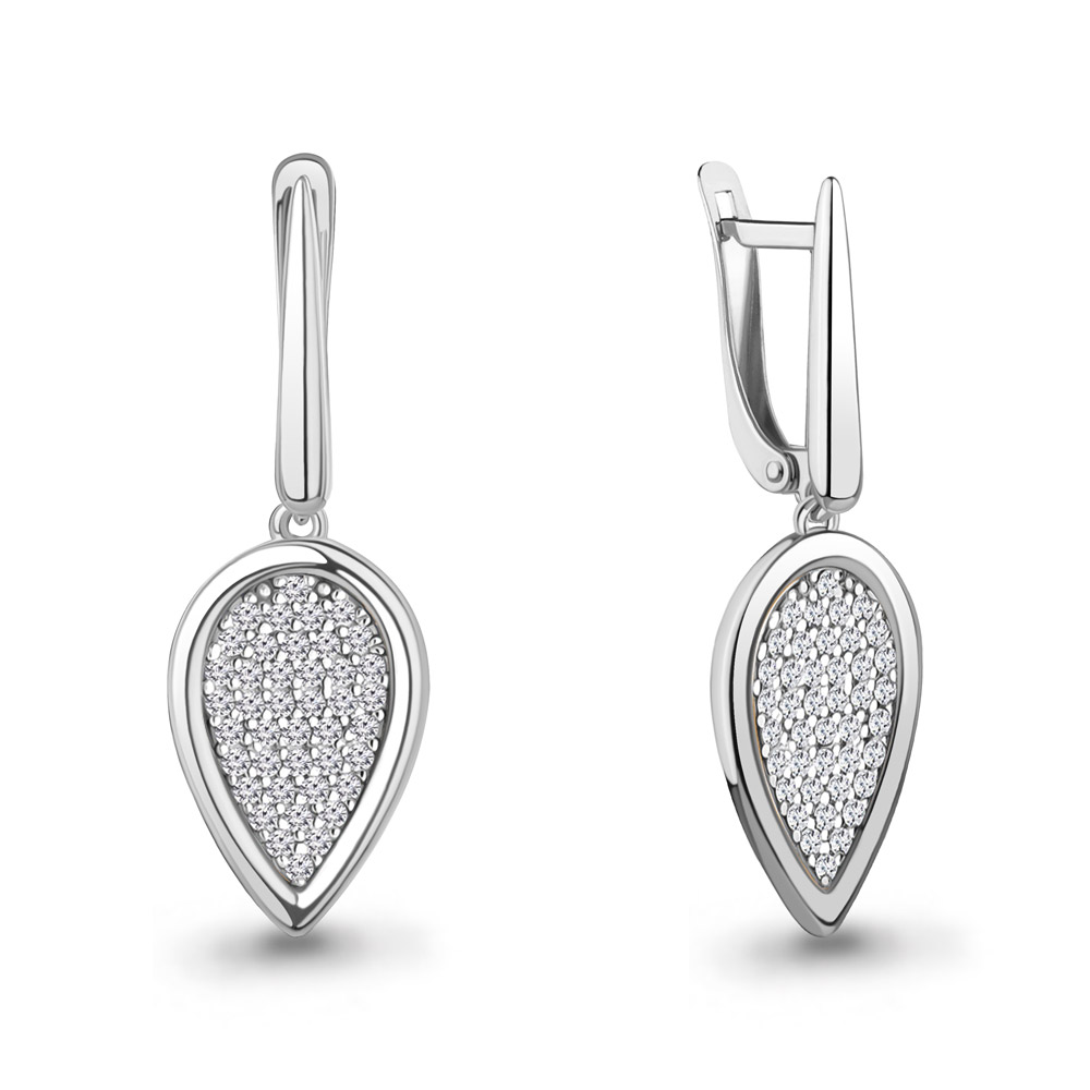 400647А Серьги из Серебра с фианитами
