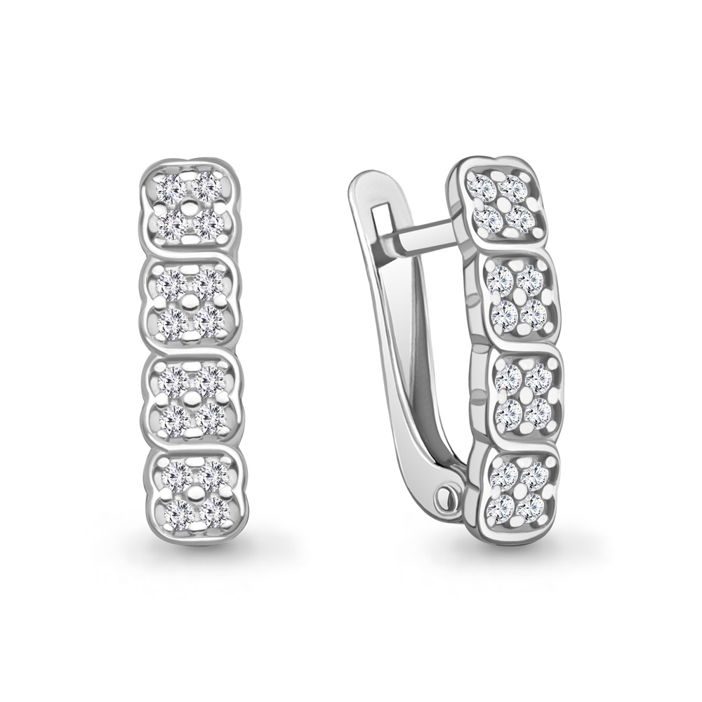 400648А Серьги из Серебра с фианитами
