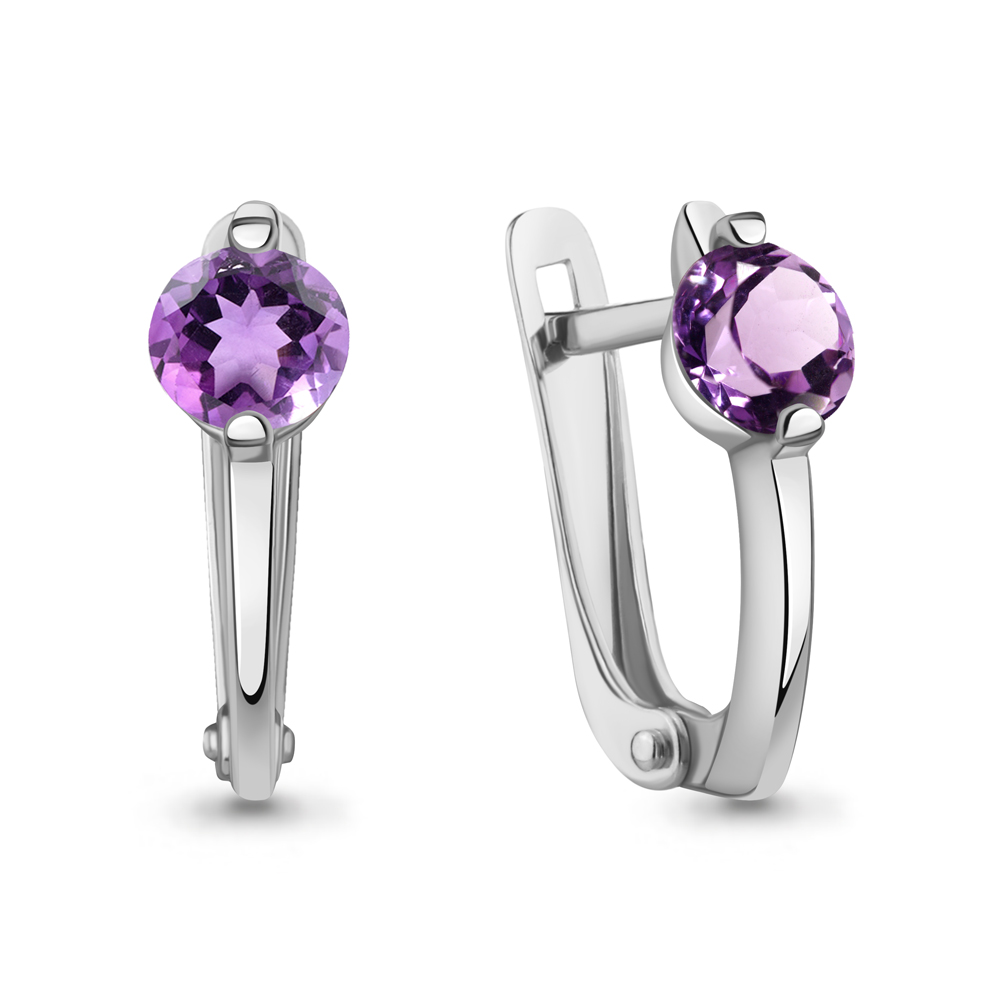 40066204 Серьги из Серебра с аметистами