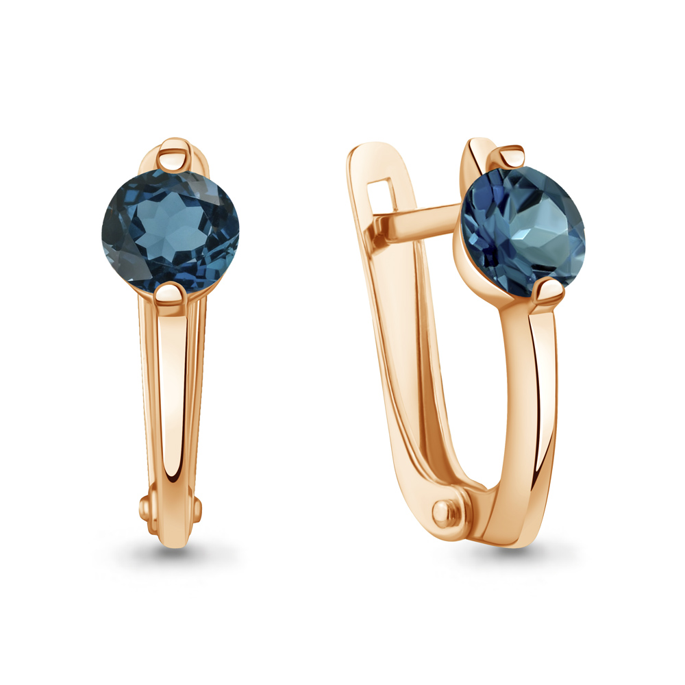40066208 Серьги из Золота с топазами лондон блю