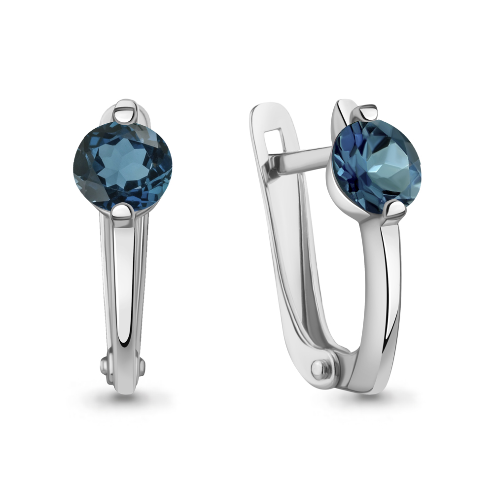 40066208 Серьги из Серебра с топазами лондон блю