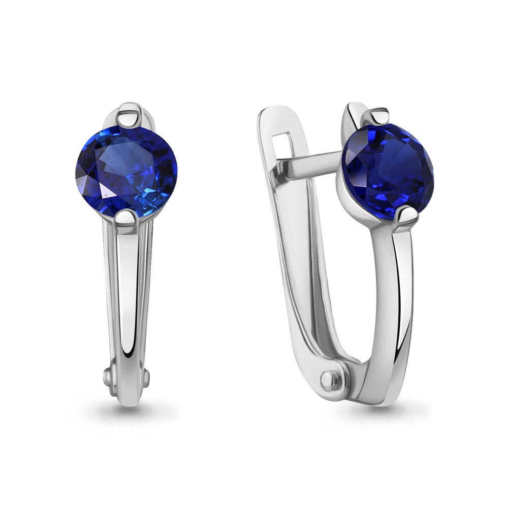 400662Н Серьги из Серебра с наносапфирами