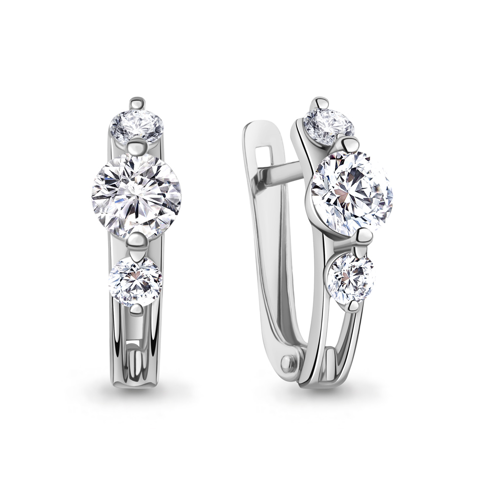 400663 Серьги из Серебра с фианитами