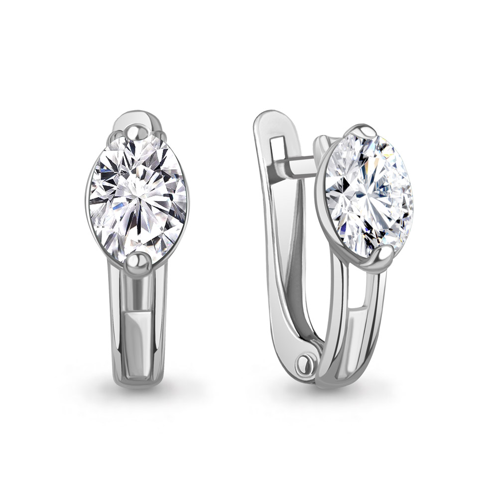 400665 Серьги из Серебра с фианитами