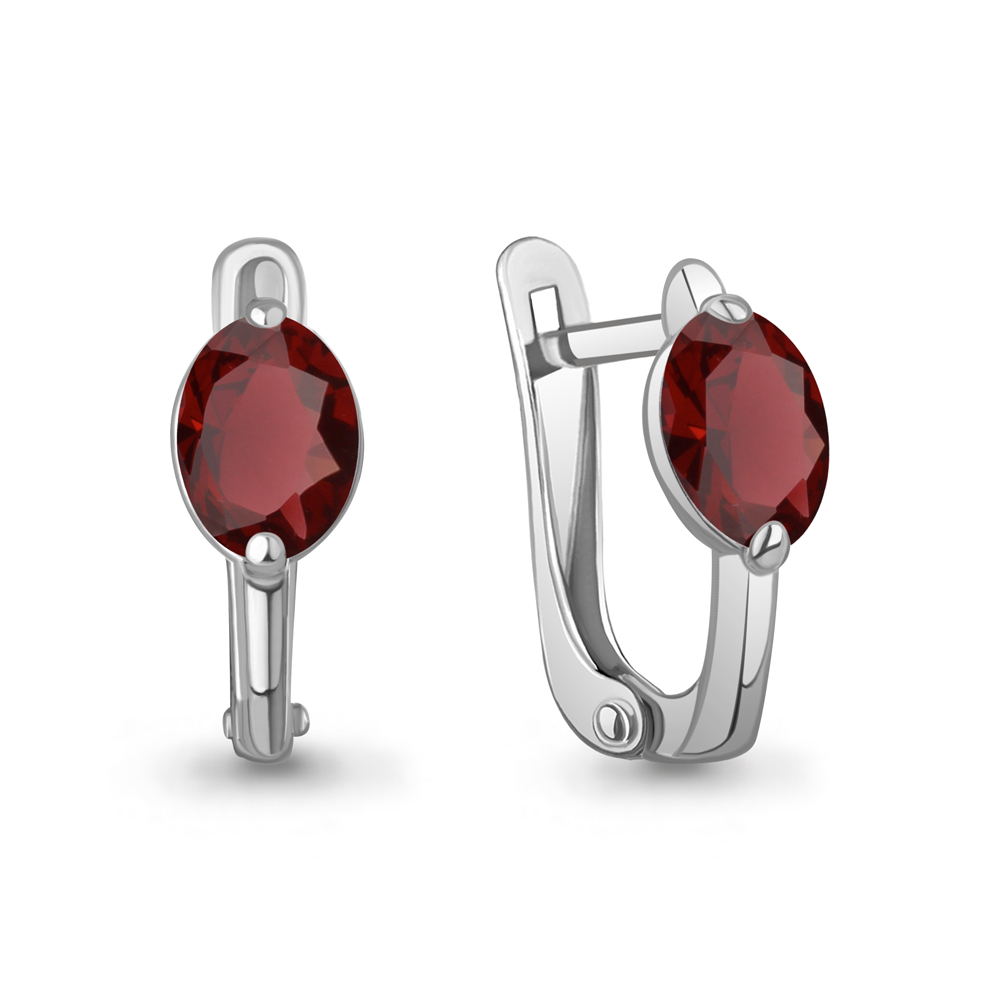 40066703 Серьги из Серебра с гранатами