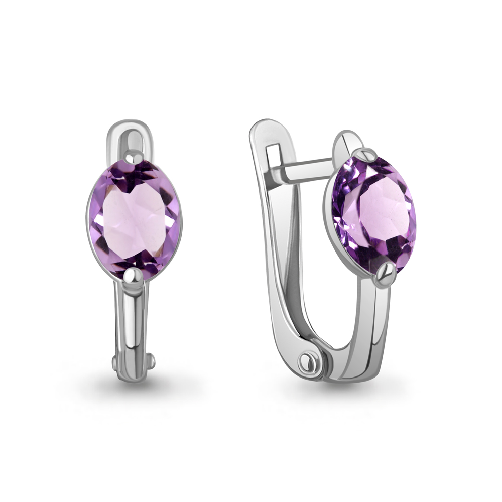 40066704 Серьги из Серебра с аметистами