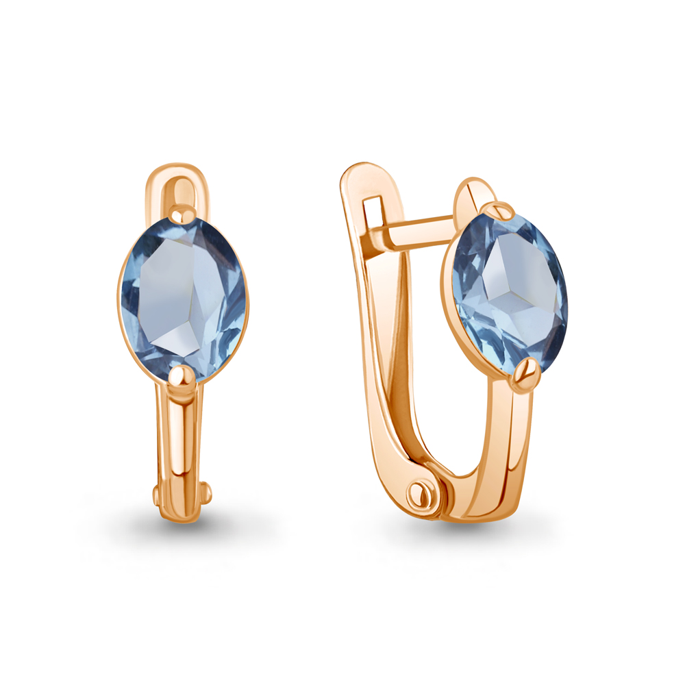 40066705 Серьги из Золота с топазами свисс блю