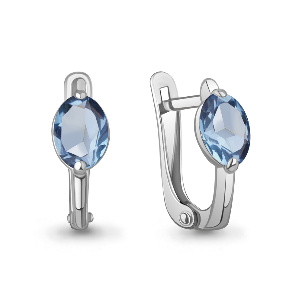 40066705 Серьги из Серебра с топазами свисс блю