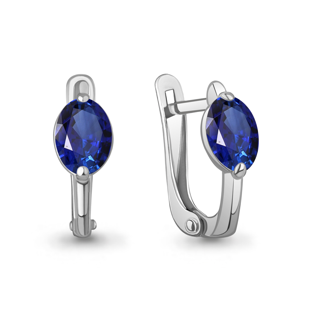 400667Н Серьги из Серебра с наносапфирами